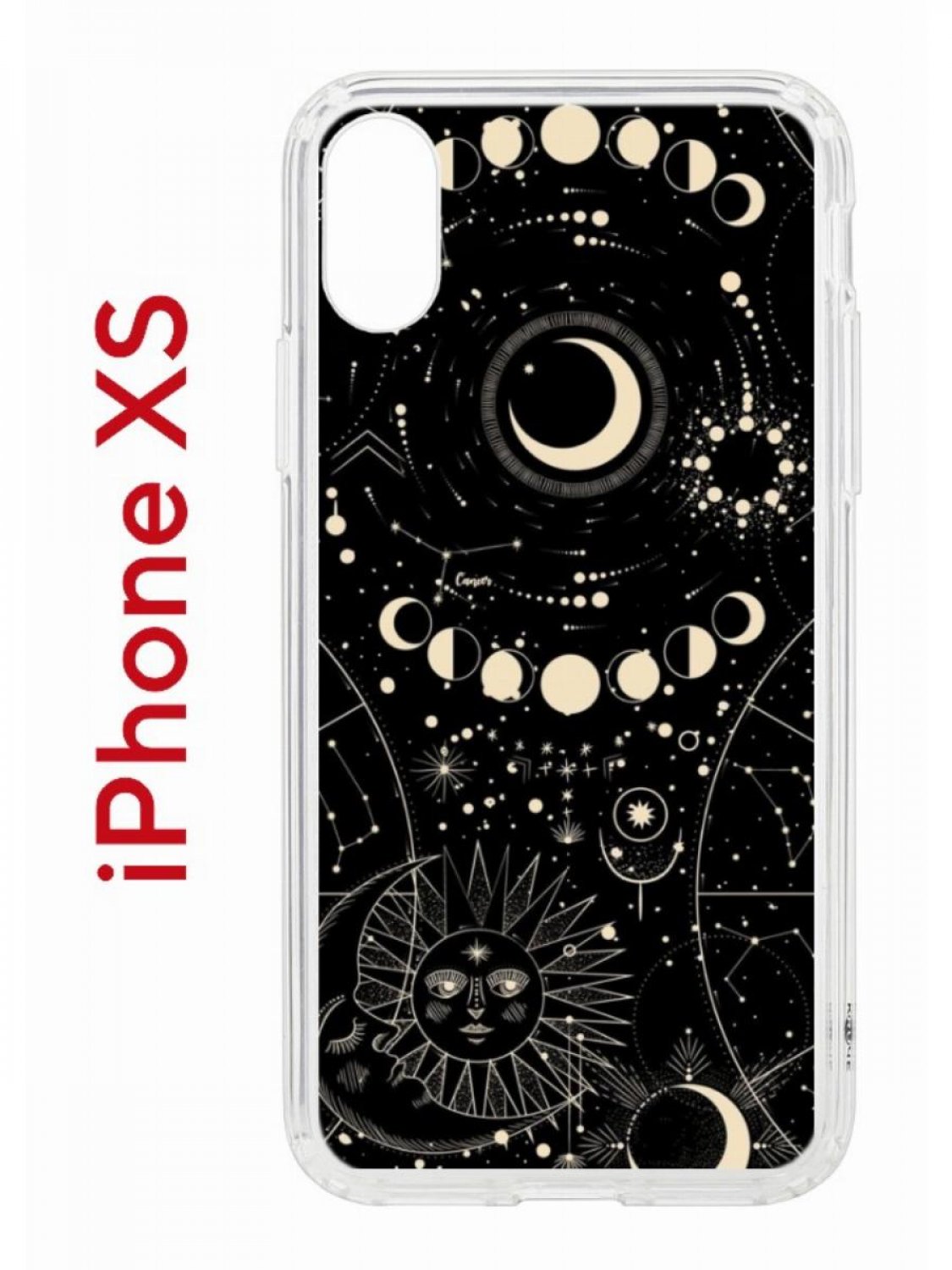 

Чехол на iPhone X, Xs с принтом Kruche Print Space, бампер с защитой камеры, Прозрачный;черный;бежевый;серый, Айфон Икс, ИксС