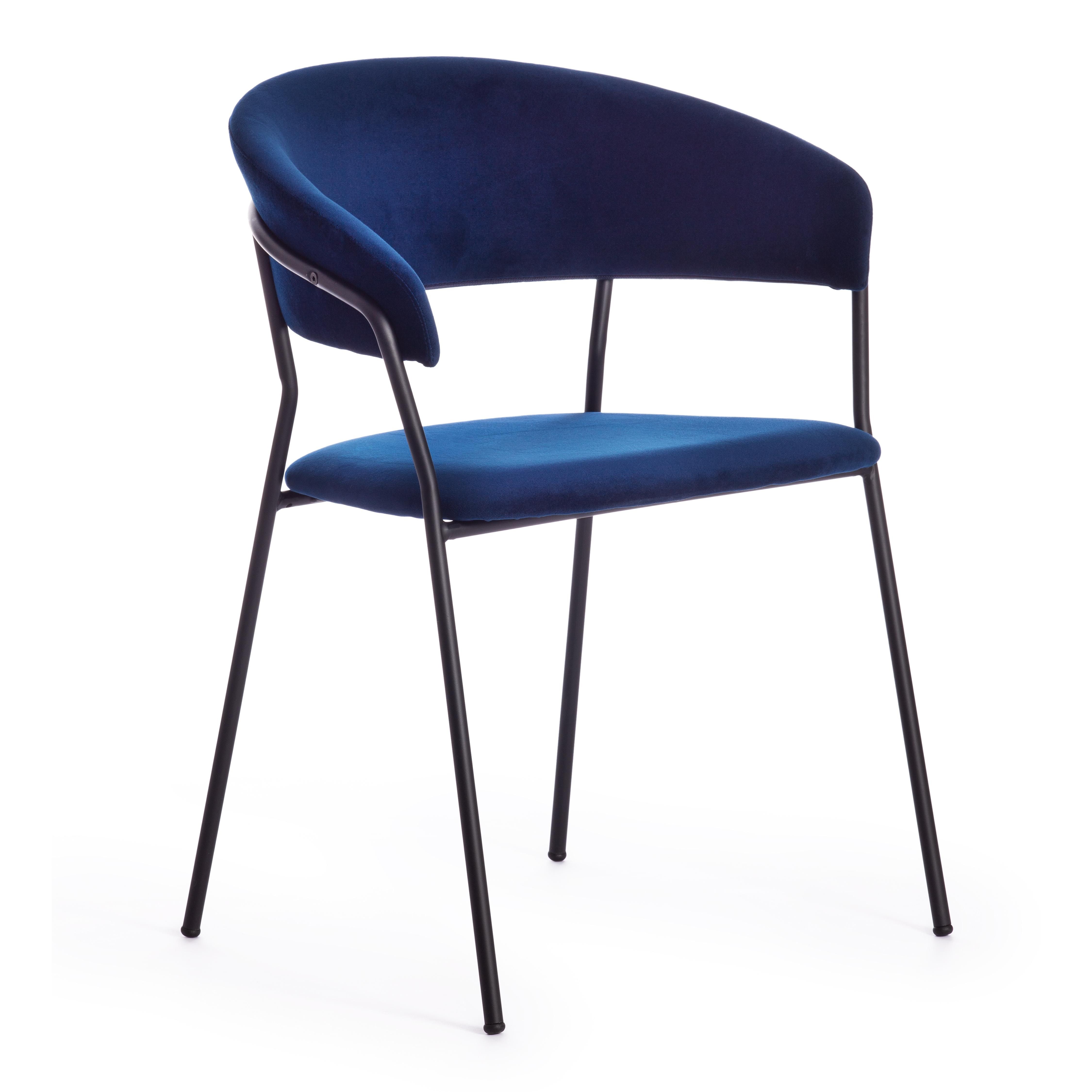 фото Кресло tetchair turin mod. 0129571 металл/вельвет, темно-синий s108 117 dark blue/черный