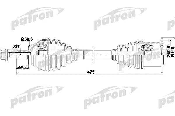 

Приводной вал PATRON PDS0251