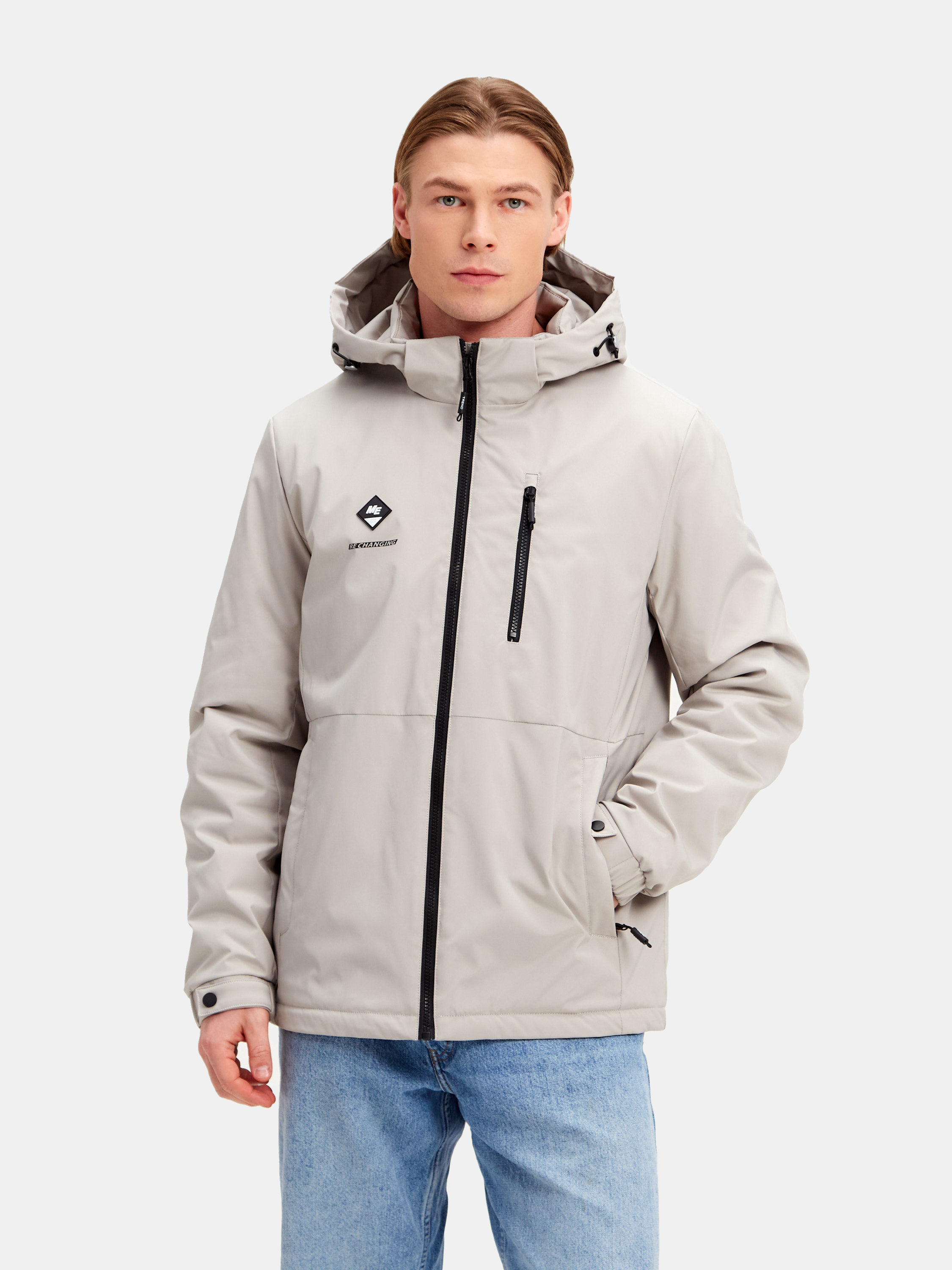 

Куртка демисезонная спортивная с капюшоном мужская Grizman 70479 Серый 48, АУОЧ029100