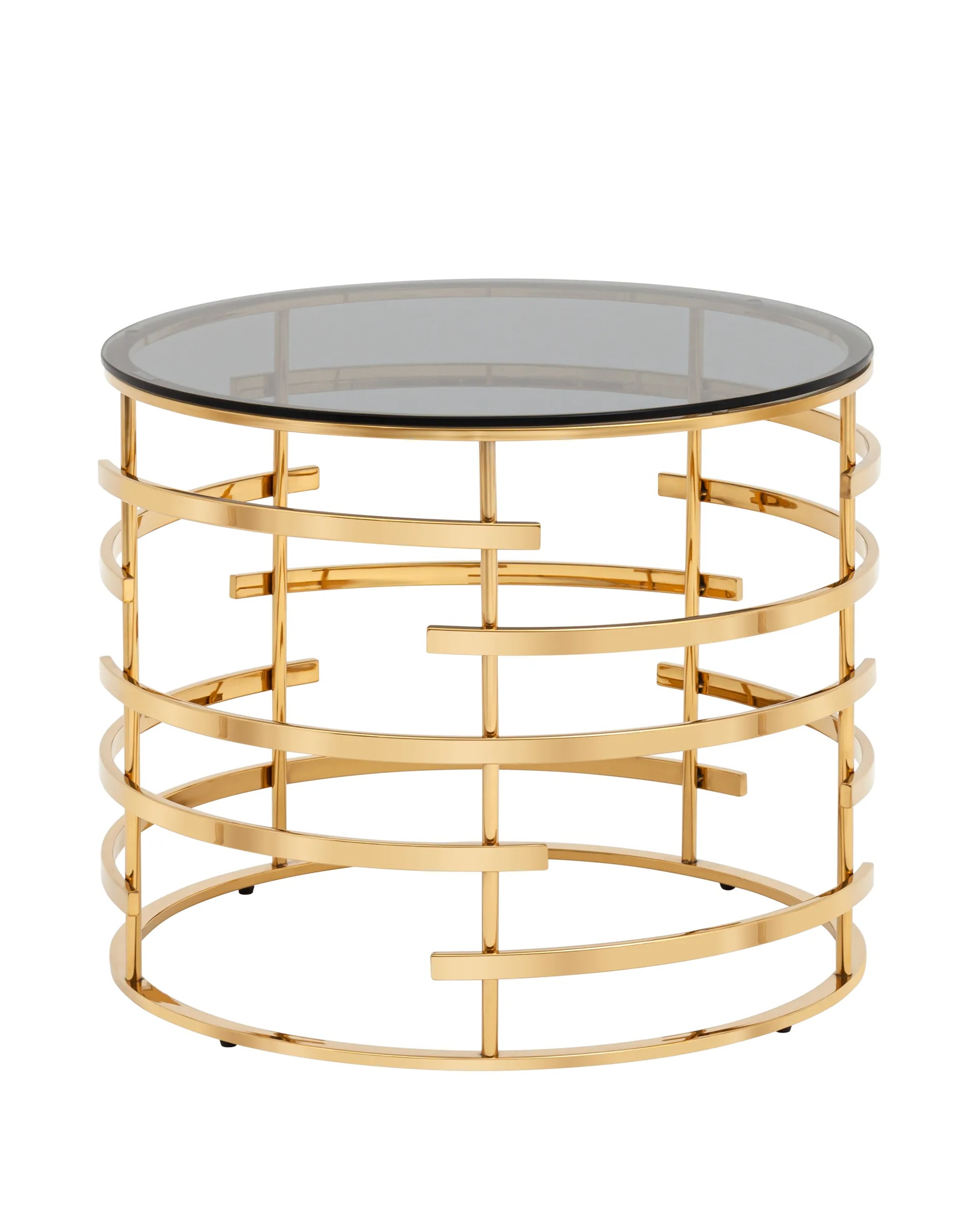 

Журнальный столик STOOL GROUP Инфлюэнс 60*60 Стекло smoke/Сталь золото, Инфлюэнс 60*60