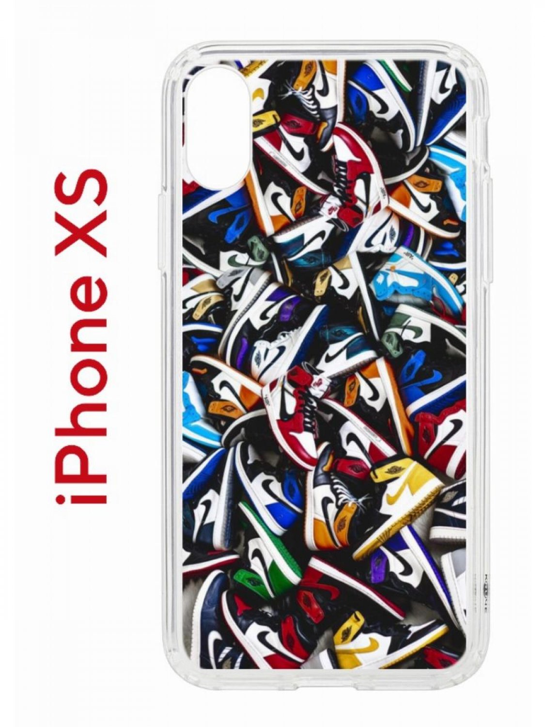 фото Чехол на iphone x, xs с принтом kruche print кроссовки nike air, бампер с защитой камеры кruче