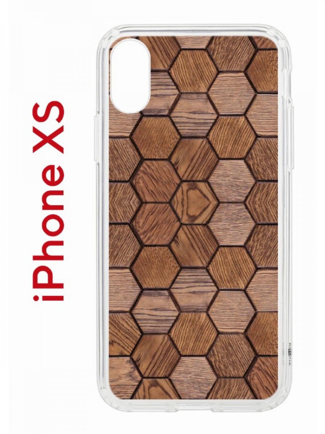 Чехол на iPhone X, Xs с принтом Kruche Print Текстура орех, бампер с защитой камеры