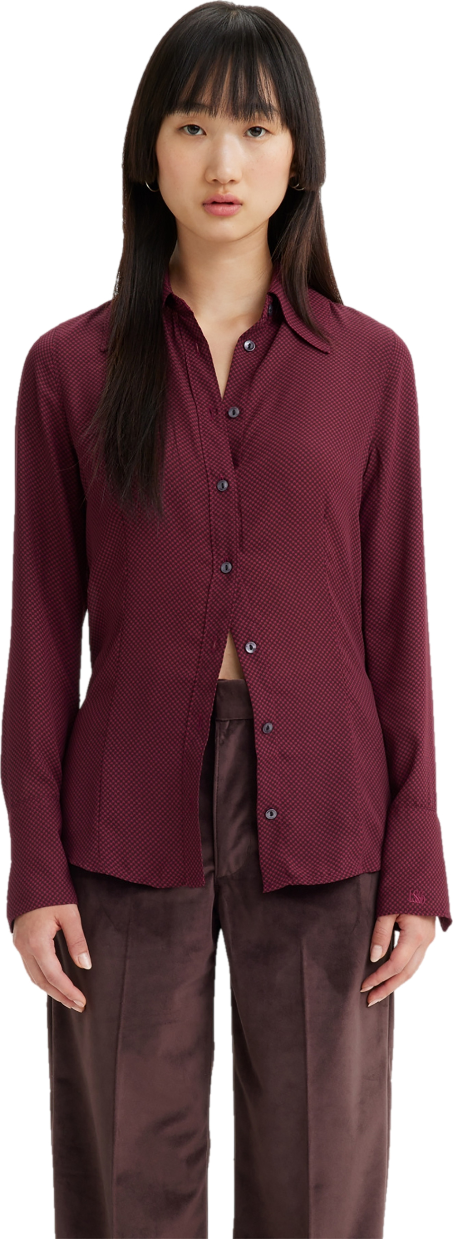 

Рубашка женская Levi's Women Maeve Blouse бордовая XS, Бордовый, Women Maeve Blouse