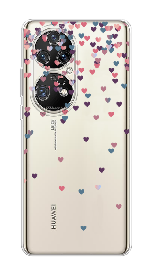 

Чехол на Huawei P50 Pro "Посыпка сердечки", Розовый;фиолетовый, 6105050-3
