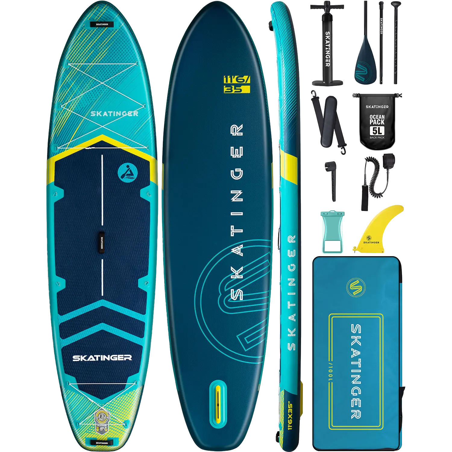 

SUP-борд надувной skatinger SERIAL 11,6 blue голубой, Голубой;разноцветный, SERIAL