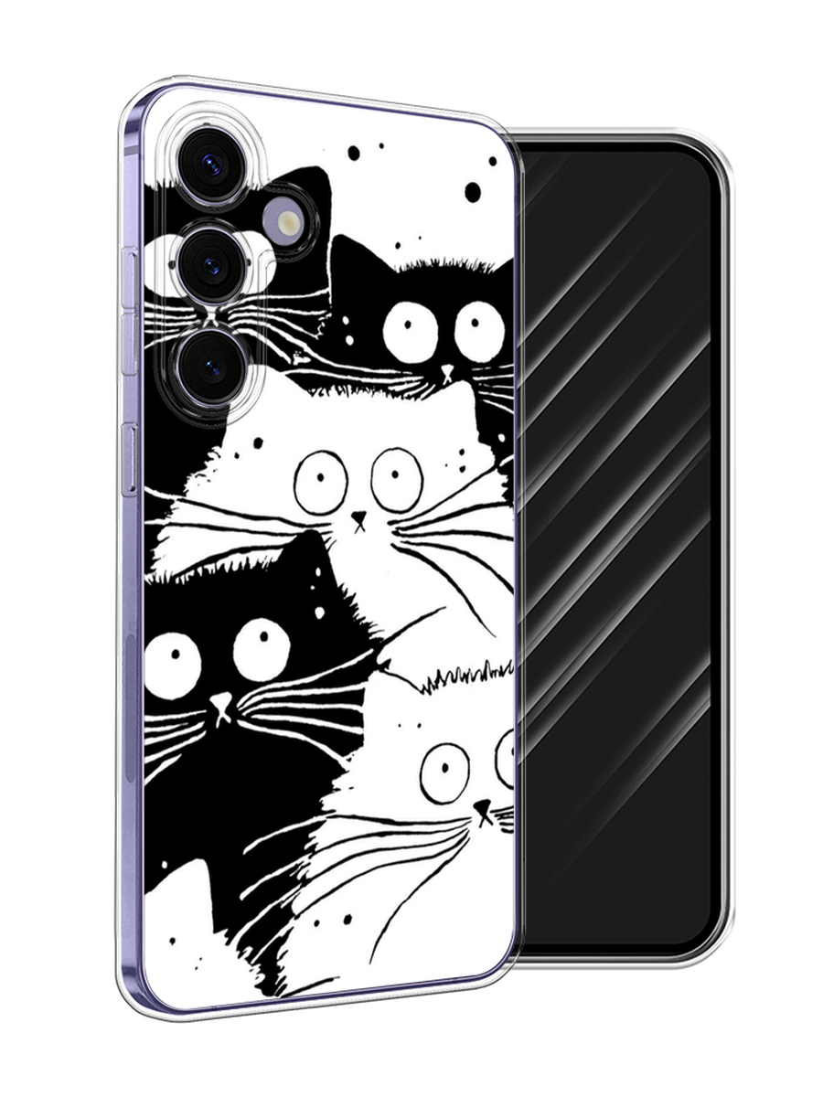 

Чехол Awog на Samsung Galaxy S24 Plus "Коты черно-белые", Черный;белый, 2109150-1