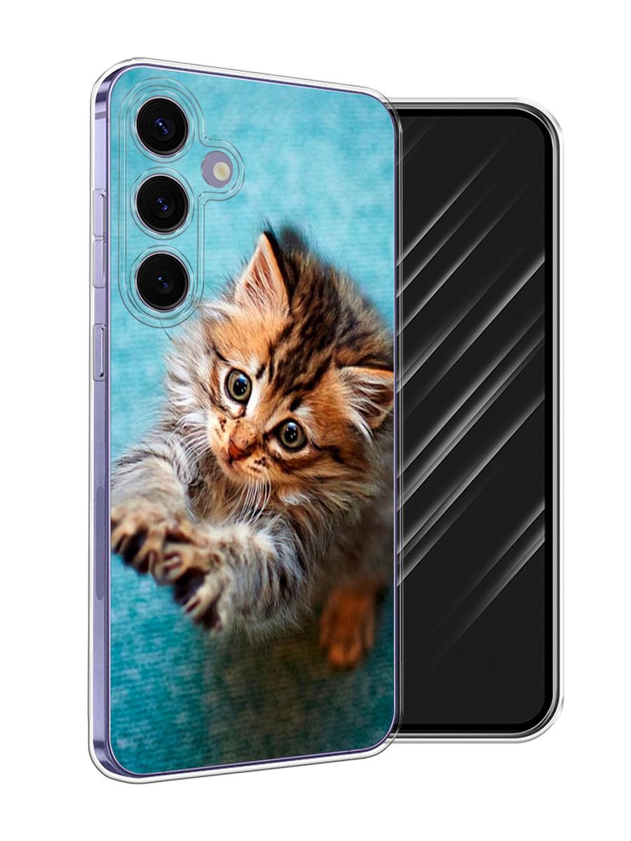 

Чехол Awog на Samsung Galaxy S24 Plus "Котенок просит есть", Бирюзовый;коричневый;белый, 2109150-1