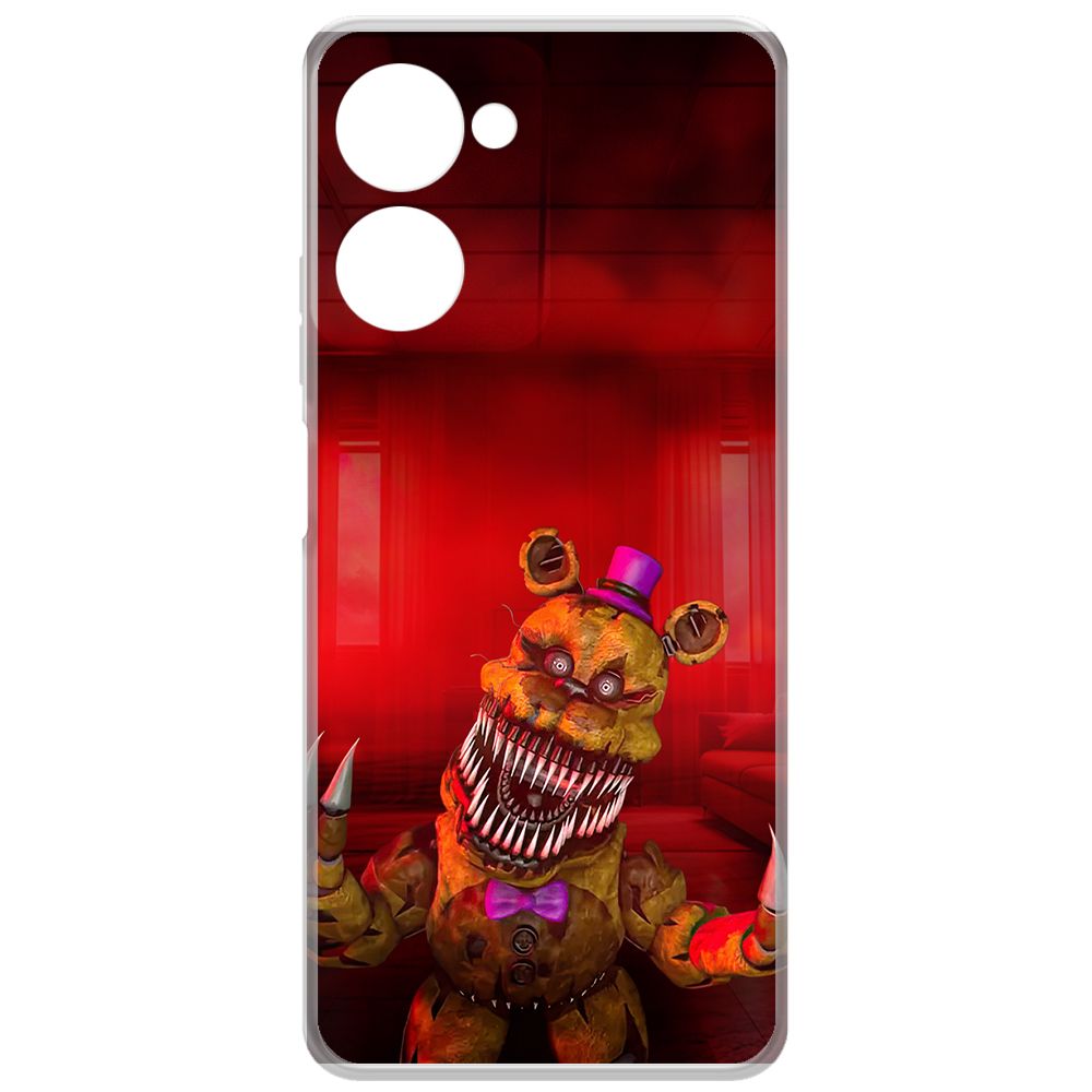 

Чехол-накладка Krutoff Clear Case ФНАФ - Фредди атакует для Realme 10 Pro, Прозрачный
