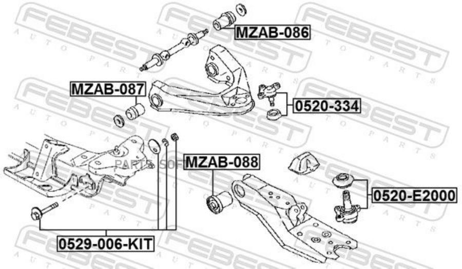 

Болт С Эксцентриком Ремкомплект Febest арт. 0529006KIT