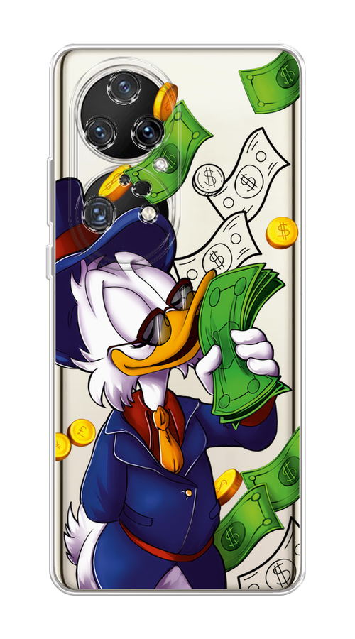 

Чехол на Huawei P50 Pro "Scrooge McDuck with Money", Синий;зеленый;белый, 6105050-6
