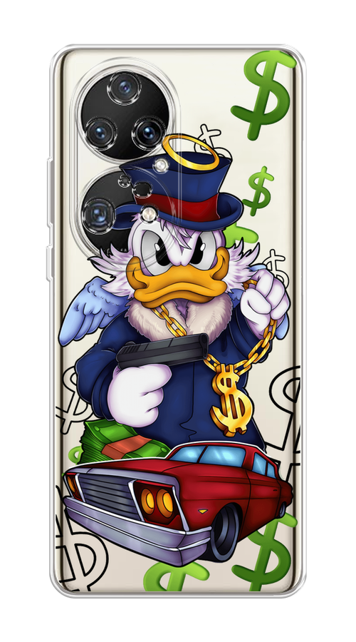 

Чехол на Huawei P50 Pro "Scrooge McDuck with a Gold Chain", Красный;синий;белый, 6105050-6