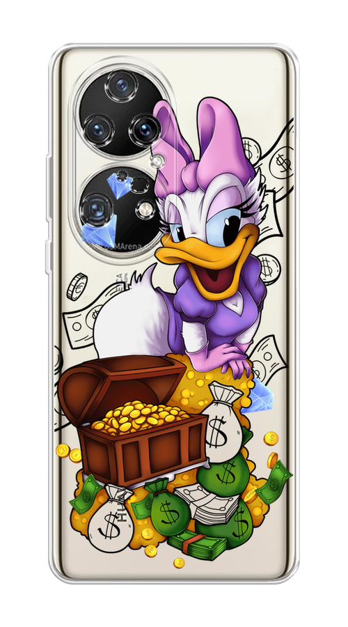 

Чехол на Huawei P50 Pro "Rich Daisy Duck", Коричневый;белый;фиолетовый, 6105050-6