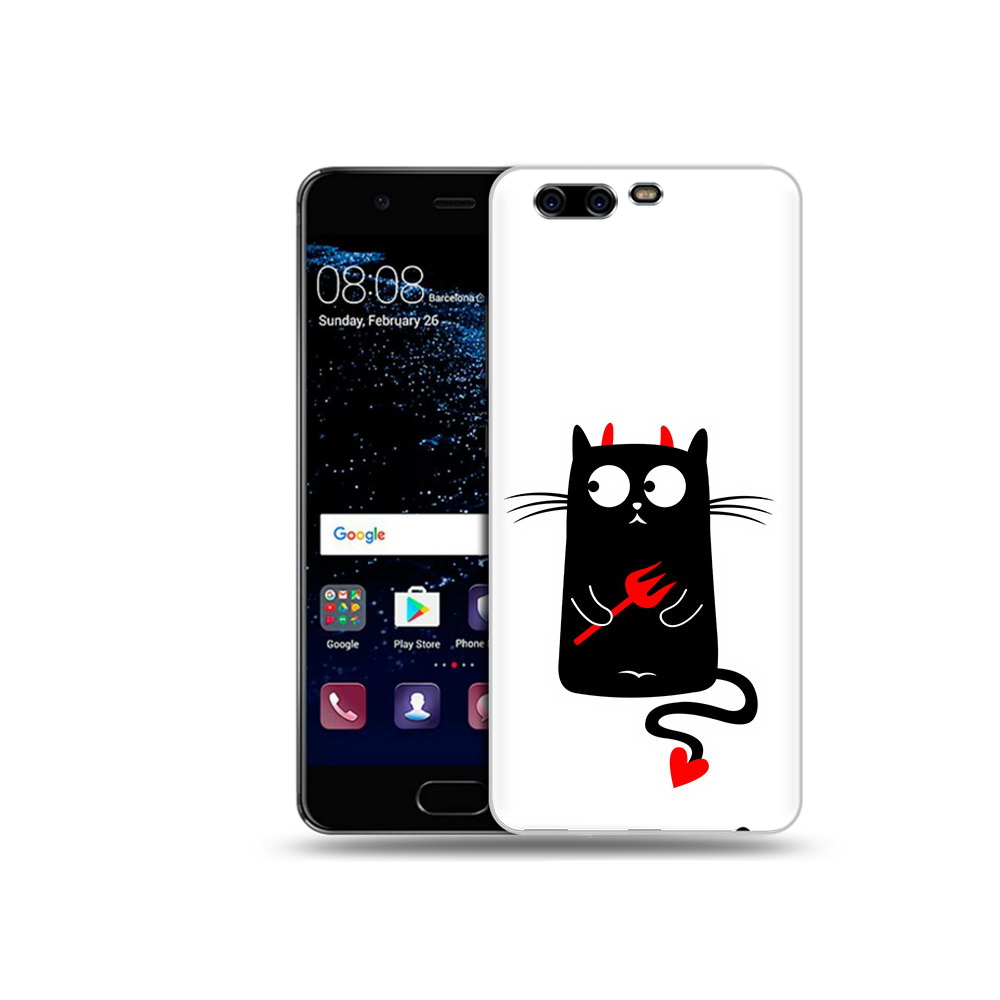 

Чехол MyPads Tocco для Huawei P10 Plus Кот демон (PT60941.40.97), Прозрачный, Tocco