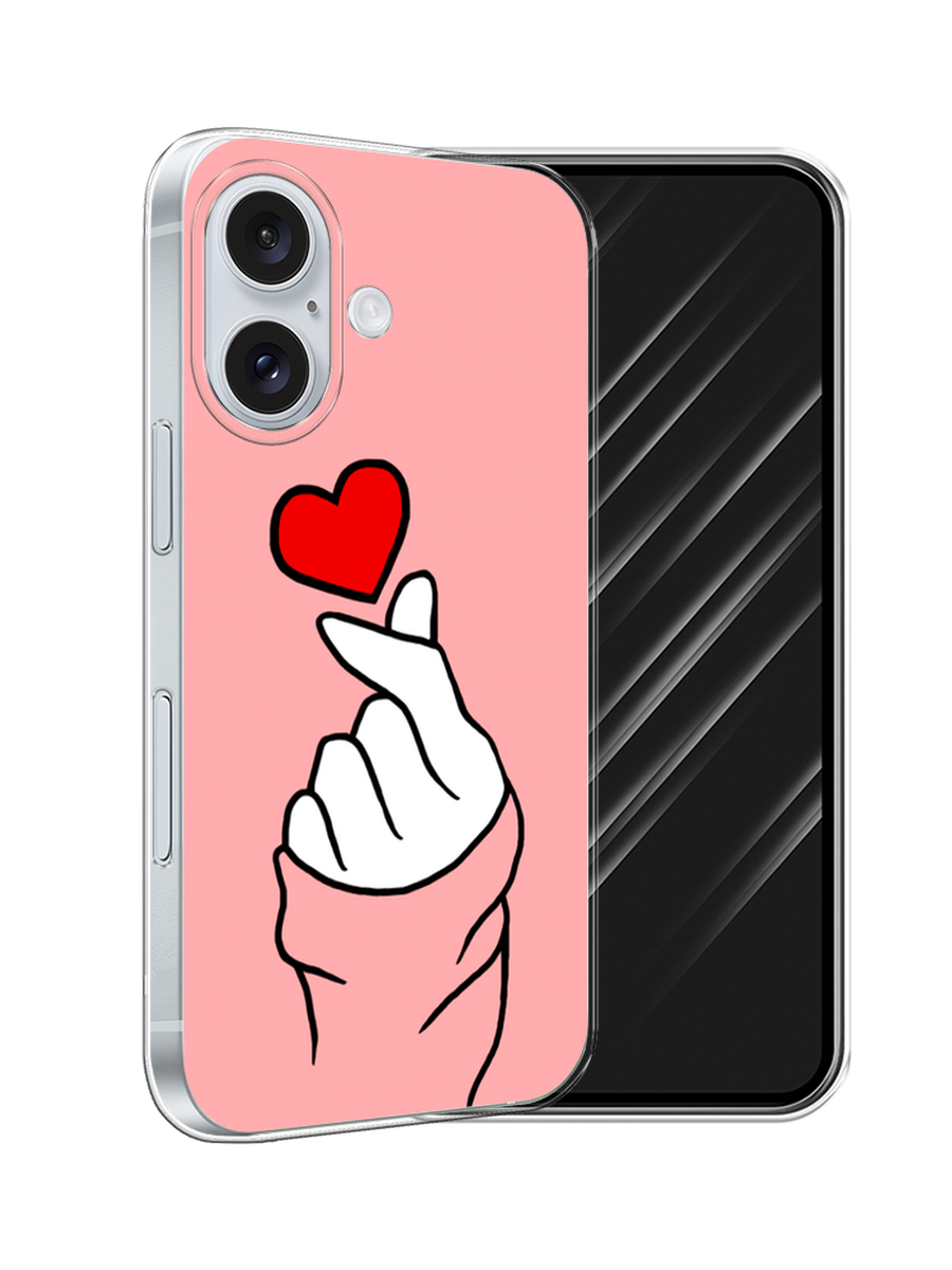 

Чехол Awog на Apple iPhone 16 "Милое сердечко", Белый;красный;черный, 16050-1