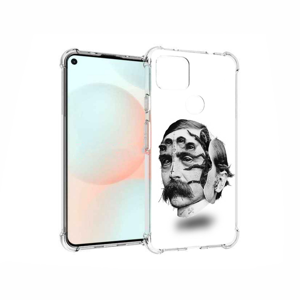 

Чехол MyPads Tocco для Google Pixel 5A страшное лицо мужчины, Прозрачный, Tocco