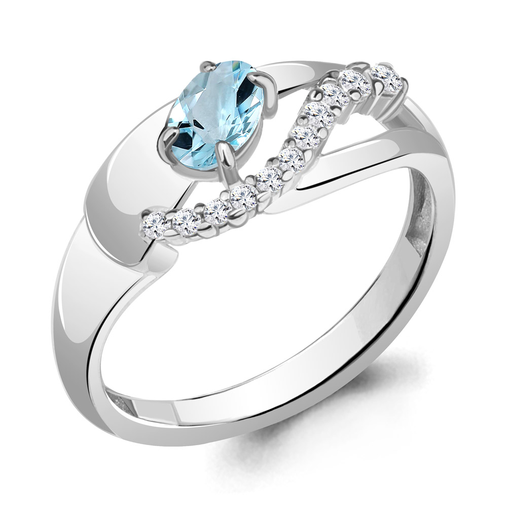

Кольцо из серебра с топазом Aquamarine Aquamarine 6967302А_925_р р. 17,5, 6967302А_925_р