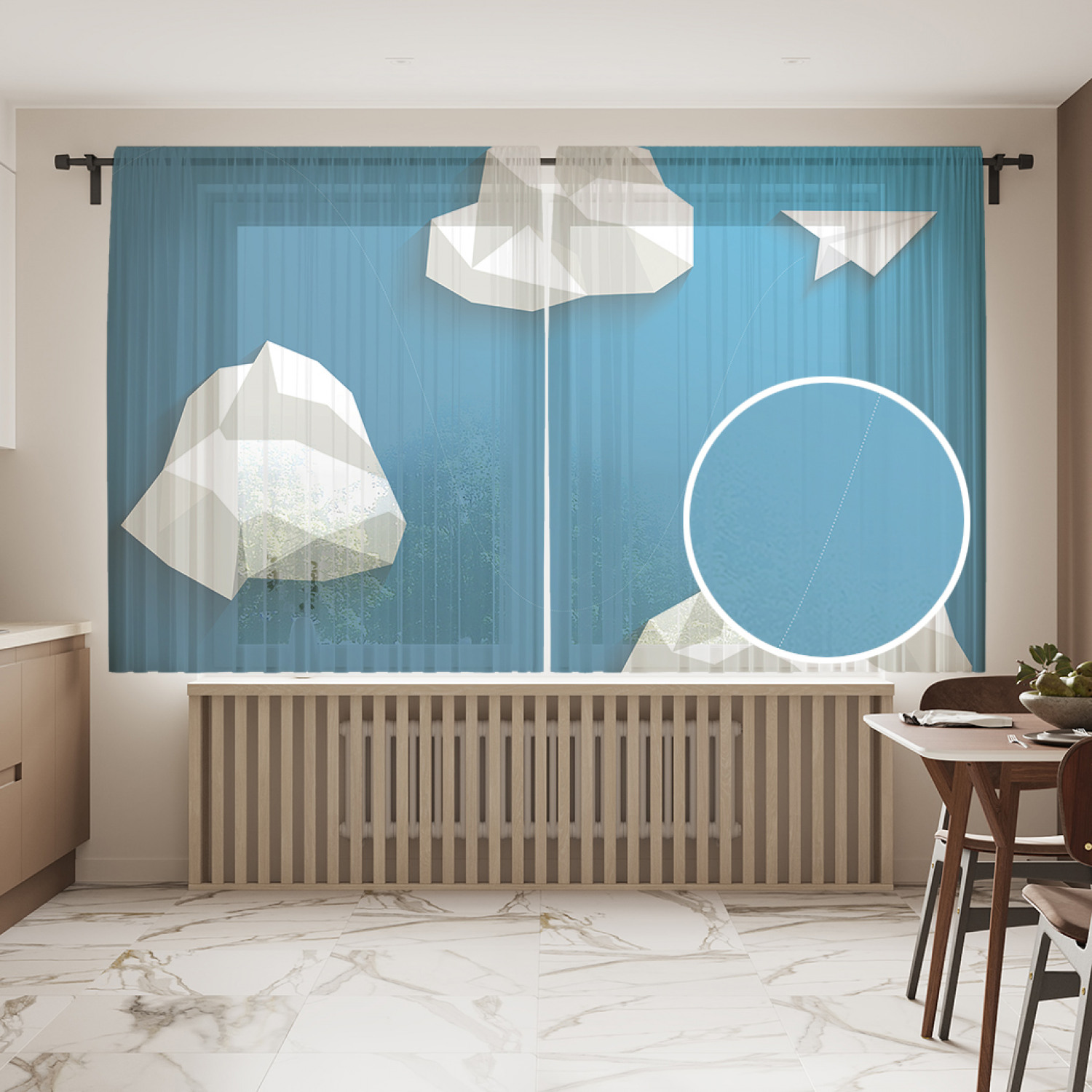 

Шторы и тюль tul_82273_145x180 Облака оригами JoyArty, Облака оригами