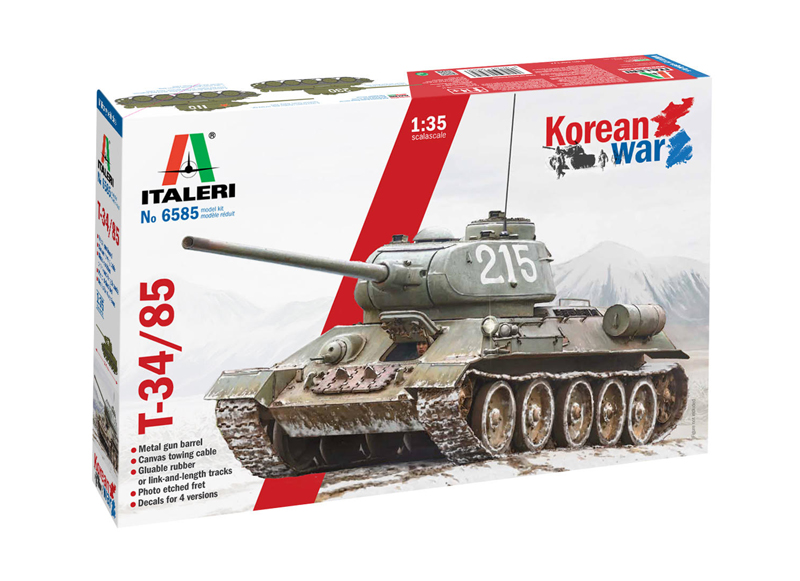фото Сборная модель italeri 1/35 танк t-34/85 korean war 6585