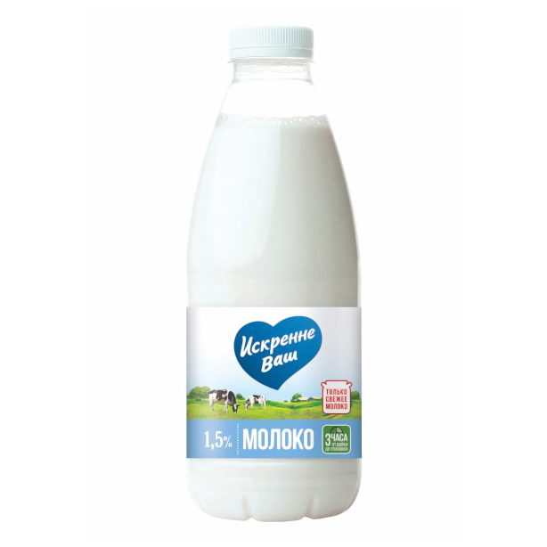 Молоко 1,5% коровье пастеризованное 950 г Искренне Ваш