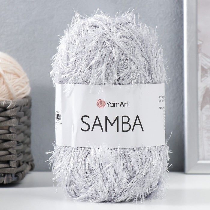 

Пряжа Samba 100% полиэстер 150м/100гр (10 св.серый)