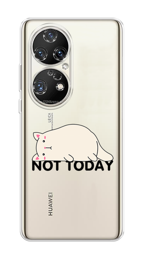 

Чехол на Huawei P50 Pro "Cat not today", Белый;розовый;черный, 6105050-1