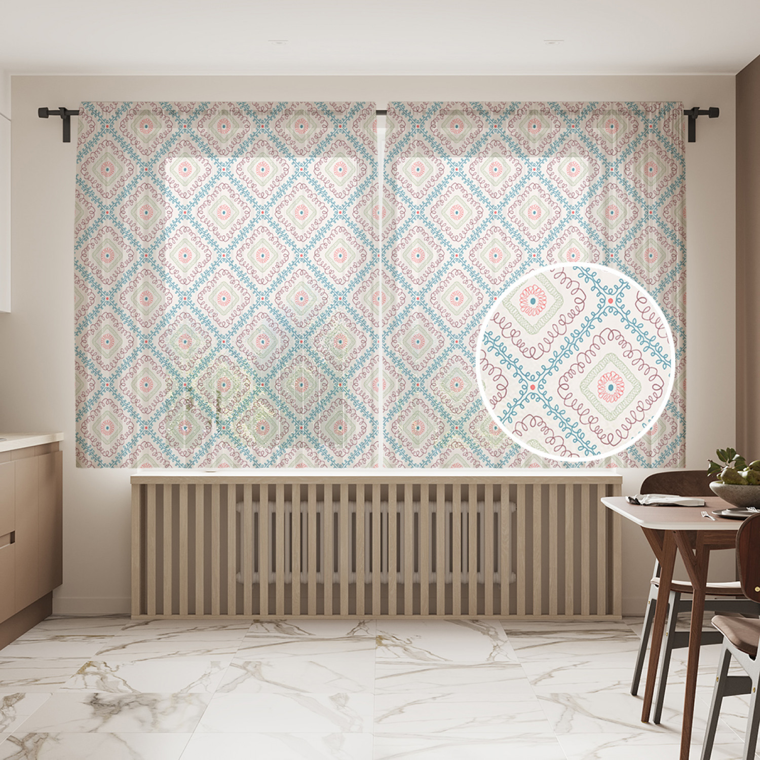

Шторы и тюль tul_80313_145x180 Ромбы каракулями JoyArty, Ромбы каракулями
