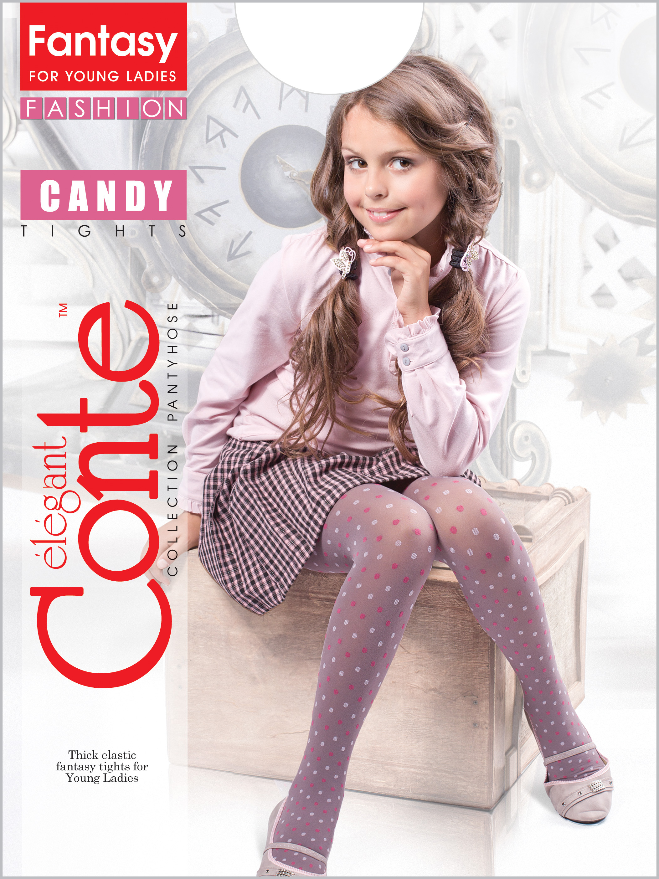 Колготки Conte CE CANDY pink-bianco р.158-164 тени тон 03 candy pink