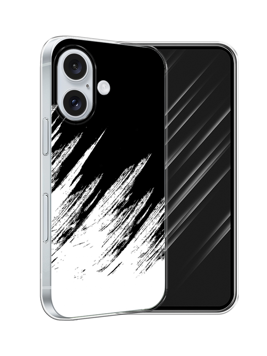 

Чехол Awog на Apple iPhone 16 "Черно белые брызги", Черный;белый;бежевый, 16050-1