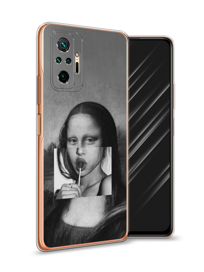 

Чехол Awog на Xiaomi Redmi Note 10 Pro "Mona Lisa sucking lollipop", Разноцветный, 310050-9