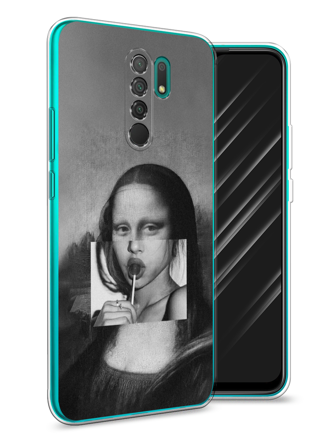 

Чехол Awog на Xiaomi Redmi 9 "Mona Lisa sucking lollipop", Разноцветный, 38350-9