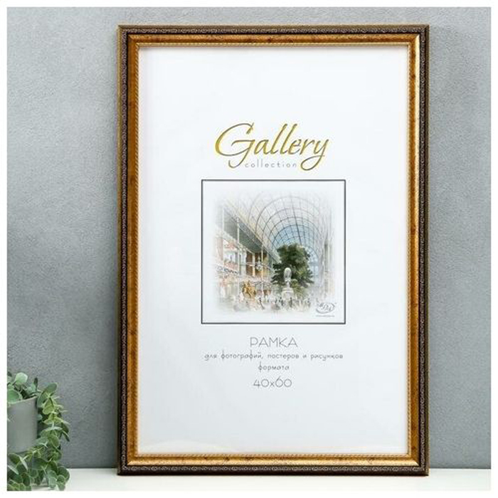 

Фоторамка пластик Gallery 40х60 см, 679218 золото (пластиковый экран)