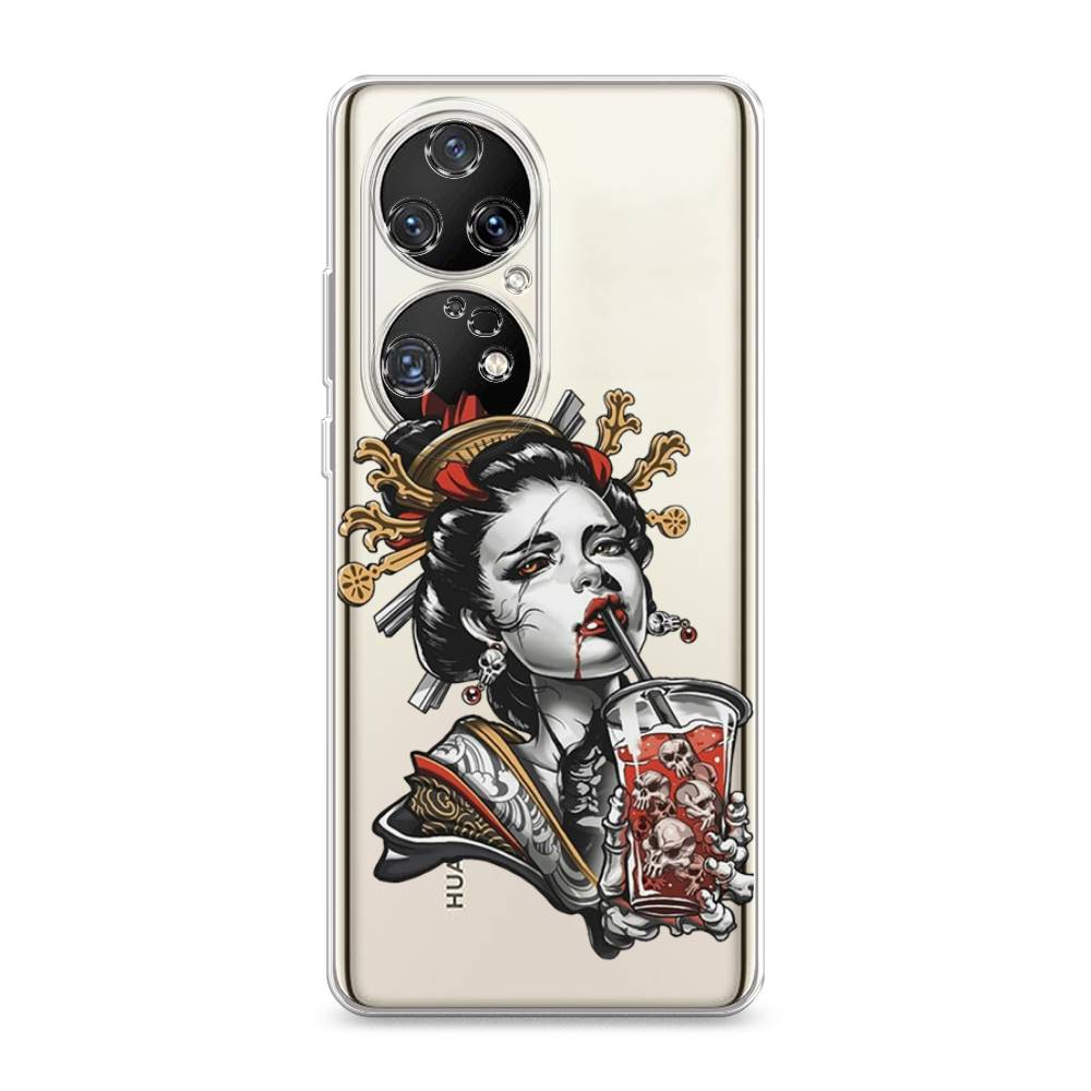 

Чехол для Huawei P50 Pro "Опасная гейша", Красный;черный;серый, 6105050-4