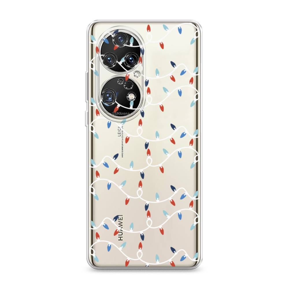 

Чехол для Huawei P50 Pro "Разноцветная гирлянда", Белый;красный;синий, 6105050-5