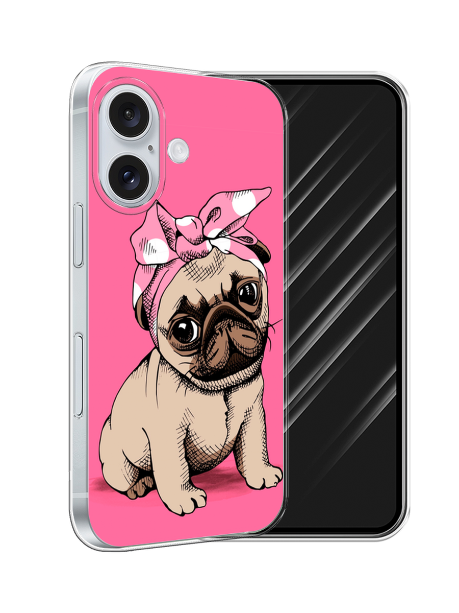 

Чехол Awog на Apple iPhone 16 "Dog Pin-Up", Розовый;бежевый, 16050-1