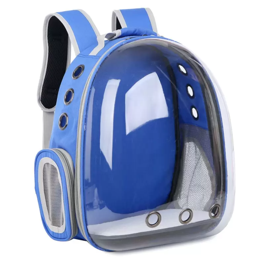 Переноска-рюкзак для животных UltraMarine Любимый Бро, до 7 кг, синий, пластик, 27х33х43см