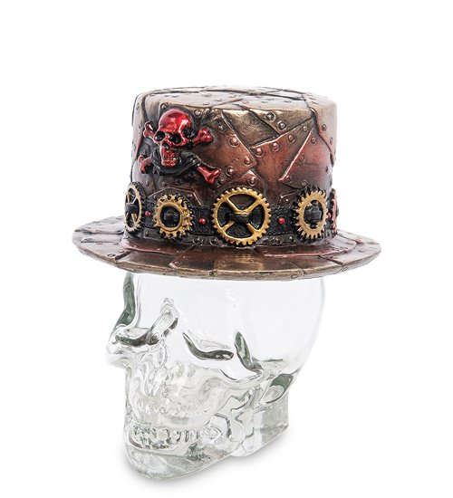 Флакон Шляпа в стиле Стимпанк на стеклянном черепе WS-1031 113-906354