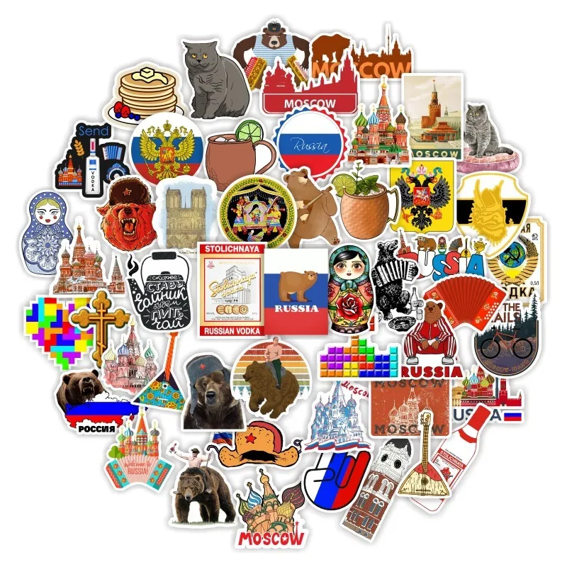 

Набор стикеров Sticker Bombing "Россия" 50 штук, россия