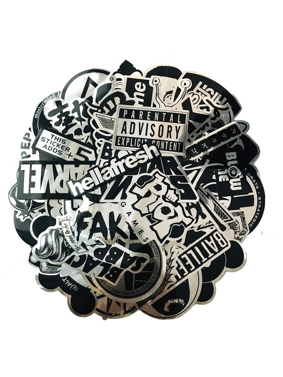 

Набор стикеров Sticker Bombing "металлика" 50 штук, метал