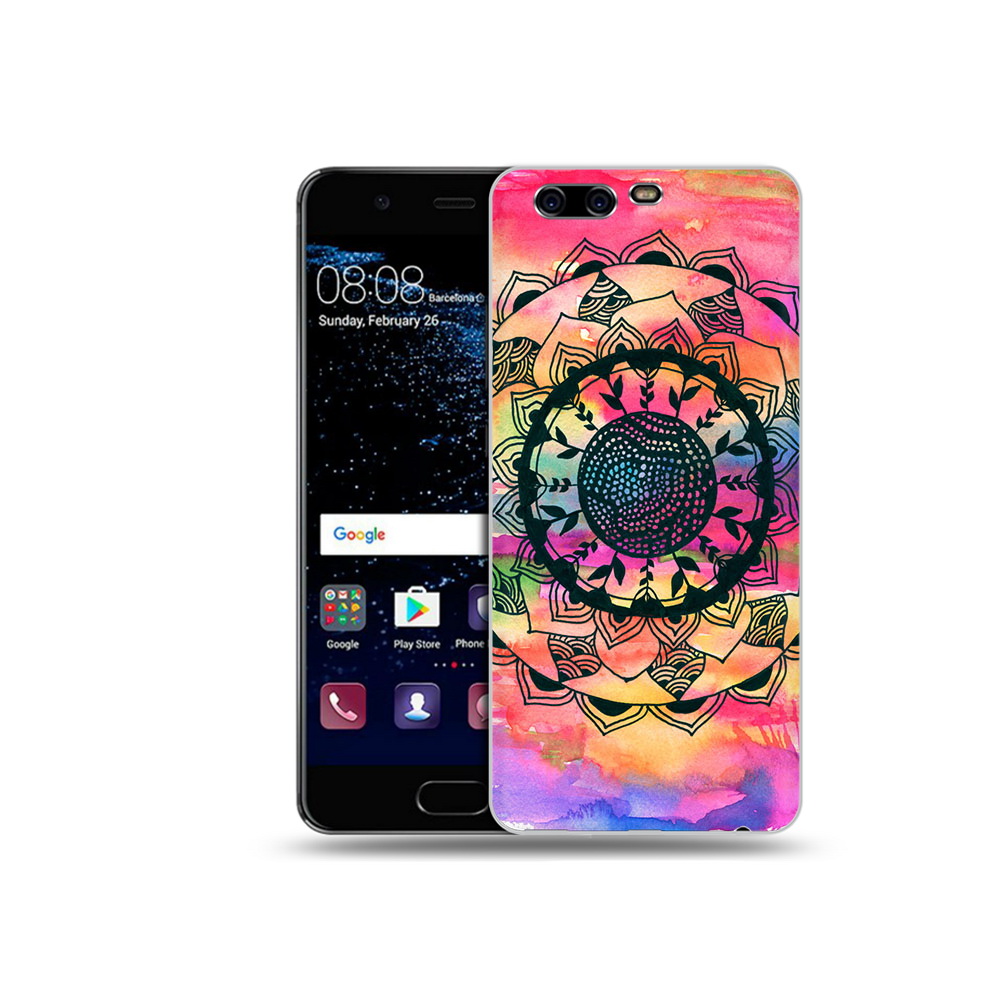 

Чехол MyPads Tocco для Huawei P10 Plus яркая абстракция круглый цветок (PT60941.40.704), Прозрачный, Tocco