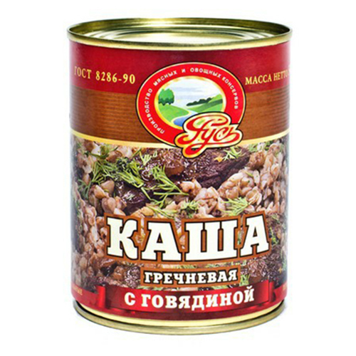 Каша гречневая Русь с говядиной 340 г 77₽