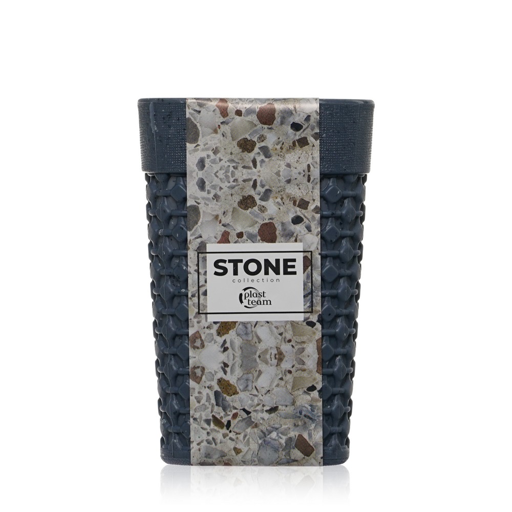 Стакан для ванной комнаты Plast Team Stone темный камень 74х74х112мм