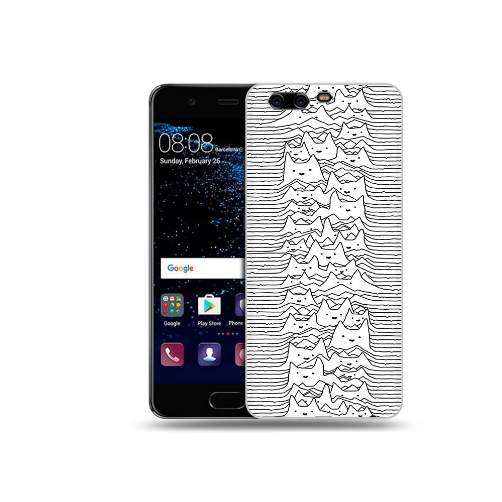 

Чехол MyPads Tocco для Huawei P10 Plus черно белые коты 3D (PT60941.40.682), Прозрачный, Tocco