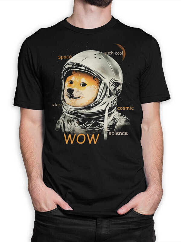 

Футболка мужская Dream Shirts Мемная собака в космосе 10010612 черная 3XL, Мемная собака в космосе 10010612