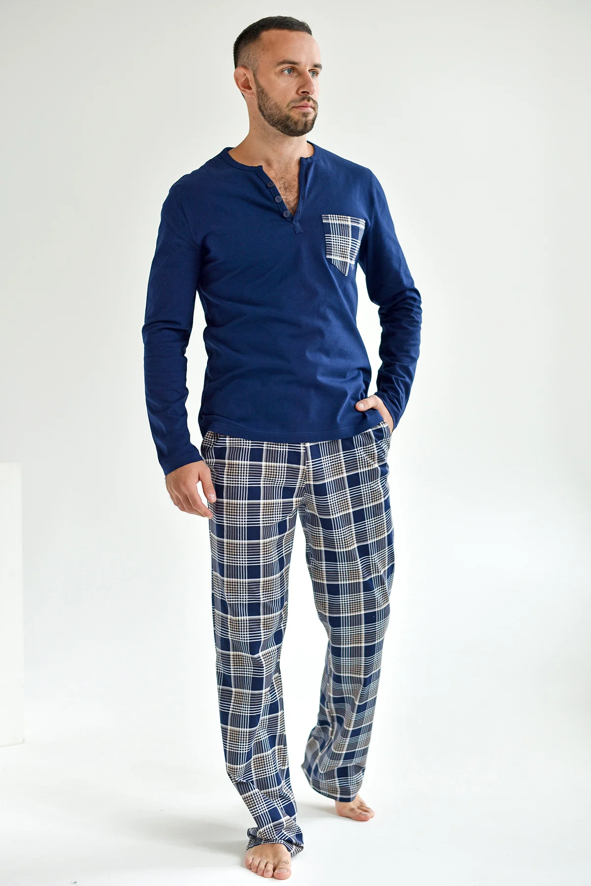 Пижама мужская FASHION FREEDOM 1097-К голубая 56 RU