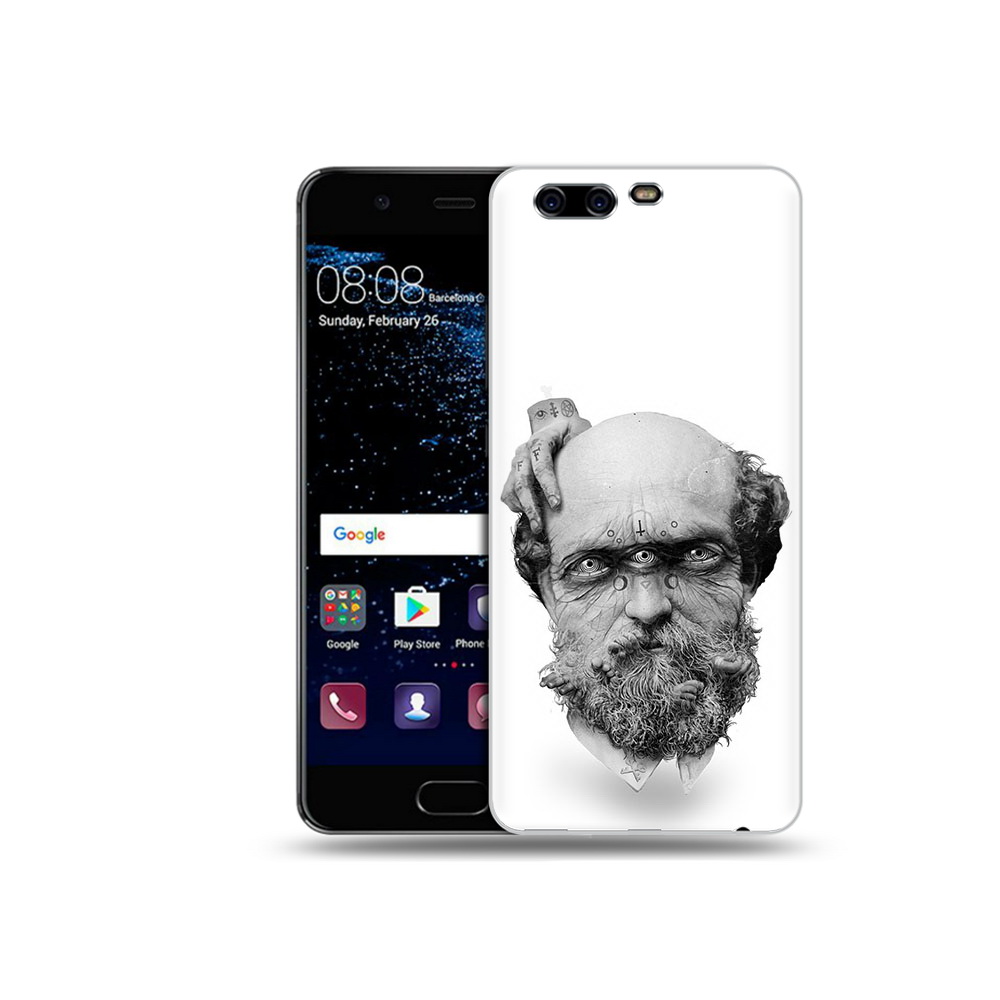 

Чехол MyPads Tocco для Huawei P10 Plus страшный бородатый мужчина абстракция, Прозрачный, Tocco