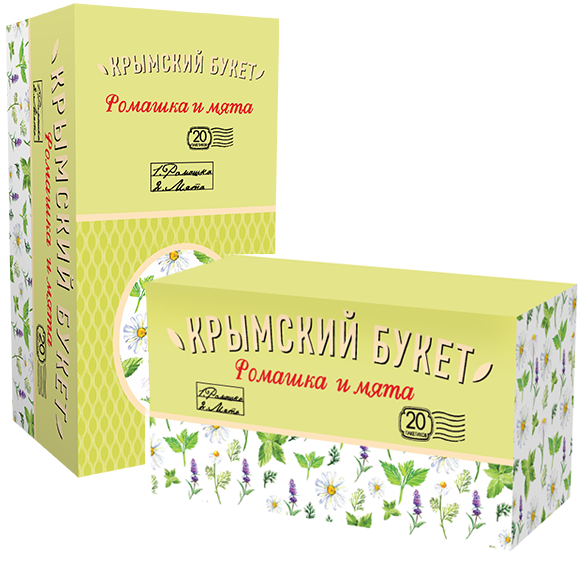 Чайный напиток Крымский букет ромашка-мята в пакетиках 1,5 г х 20 шт