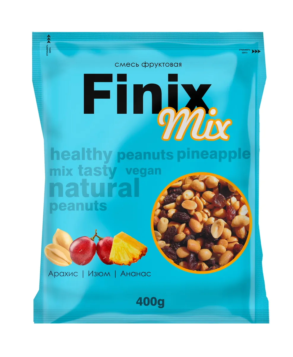 Фруктово-ореховая смесь Finix арахис-изюм-ананас 400 г