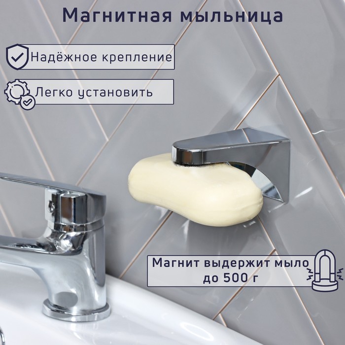 

Подвесная магнитная мыльница, 7,6x4,3x4,2 см