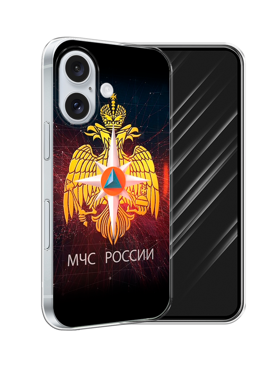 

Чехол Awog на Apple iPhone 16 "МЧС России", Черный;желтый;красный, 16050-1